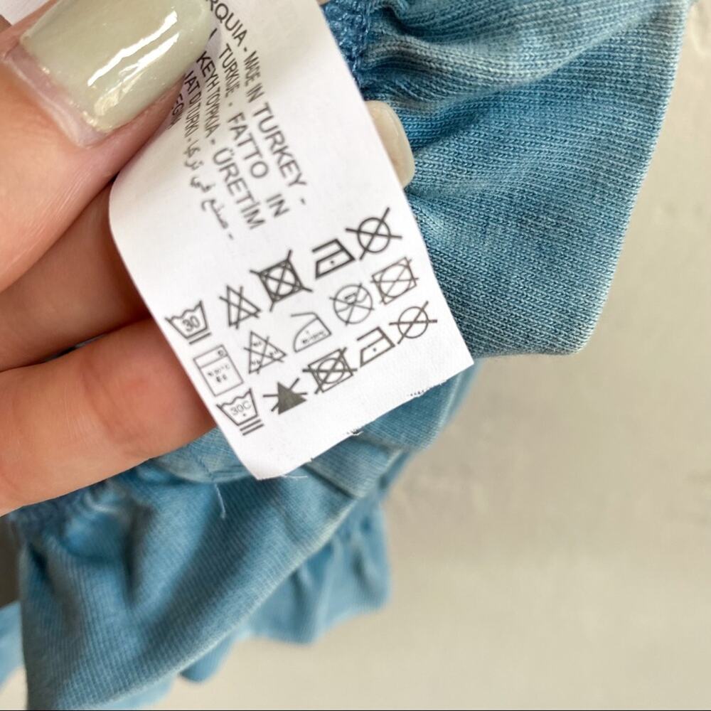 NWT Zara Blue Ruffle Crop Top - Picture 6 of 7